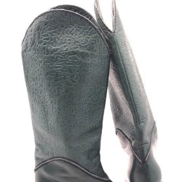 EUC [Smyth Bros] Italian Leather Designer Womens Cowboy Boots - Low Heel Sz 36.5 - Picture 3 of 11